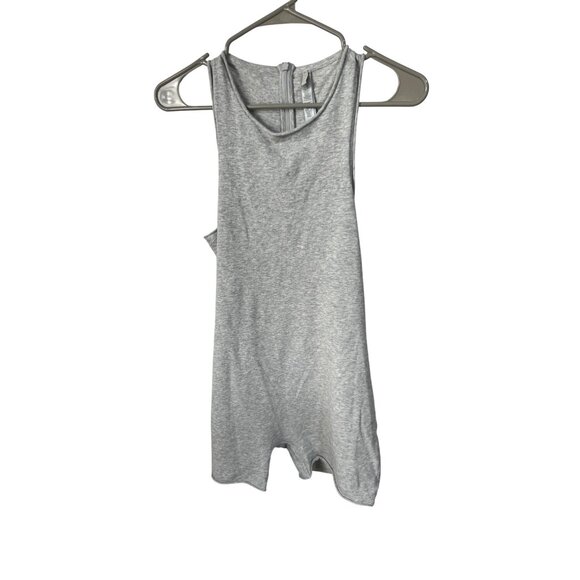 Skims Gray Sleeveless Womens Romper With Back Zipper Closure  L  90% Cotton 10% - Picture 1 of 8